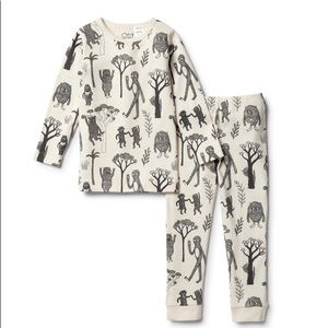 Organic wild things monster pajamas black white
